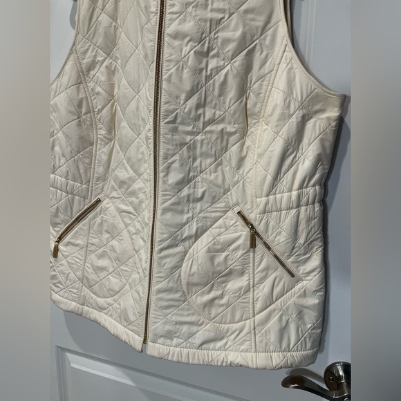 Talbots Women’s Cream Quilted Zip-Up Vest – Gold Hardware – Size X - Picture 14 of 14